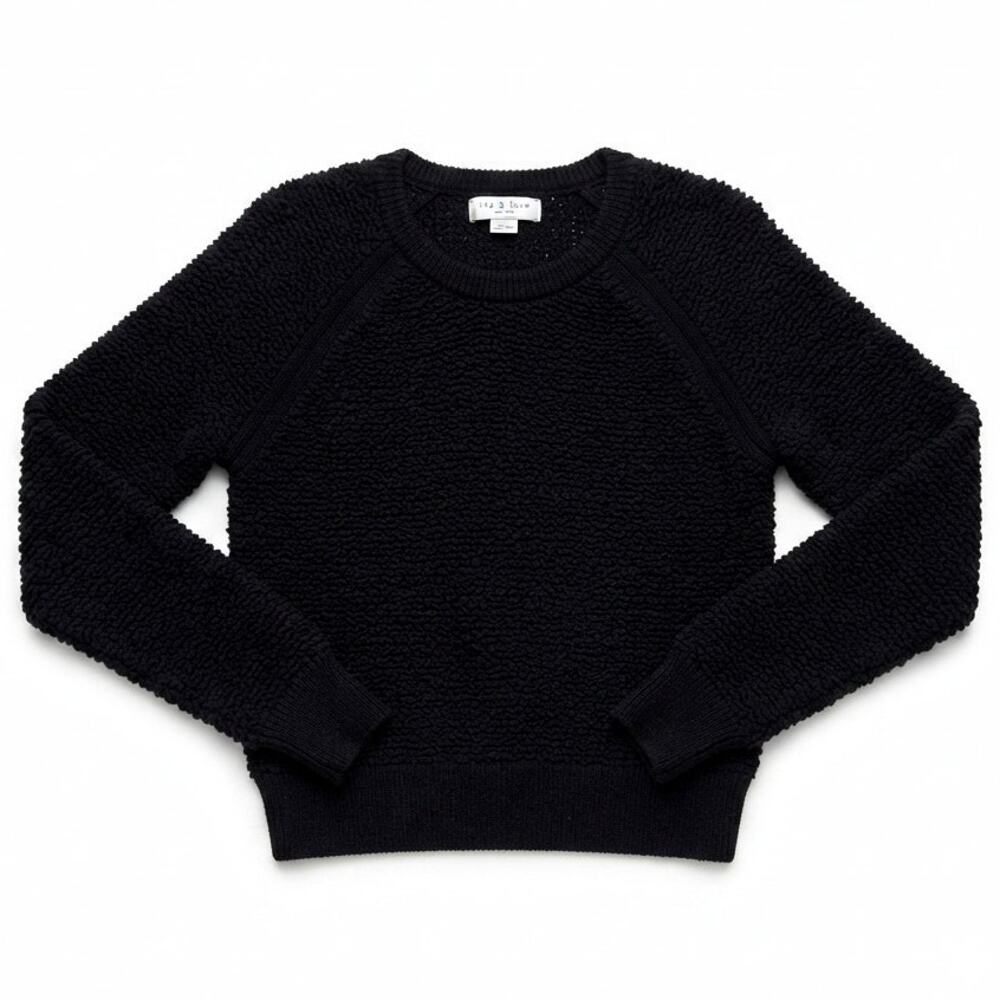 Rag & Bone Black Crewneck Knit Sweater Long Sleeve Pullover | Size S